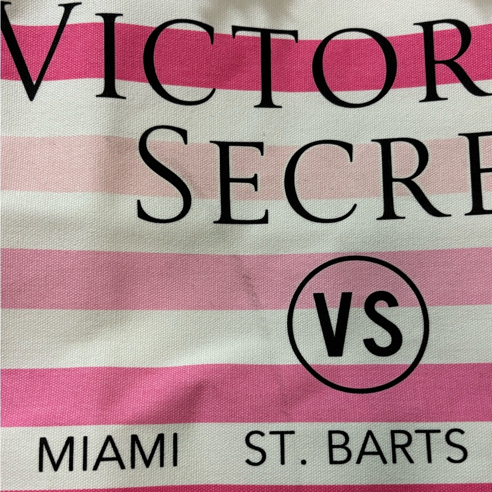 Victoria’s Secret Striped Tote Bag Pink White NWT - Picture 10 of 10